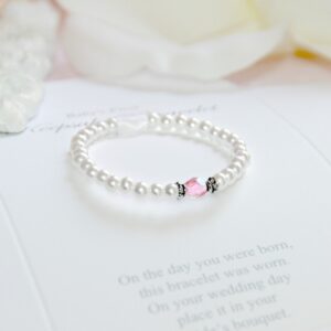 Pink Crystal Pearl Bracelet