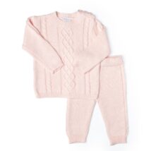 Pink 2 pc Cable-Knit Sweater